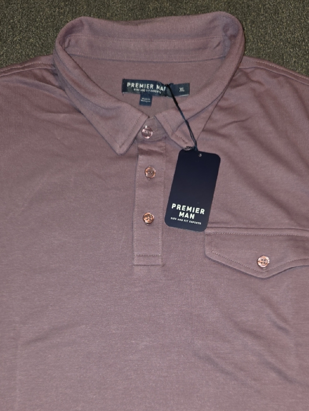 Premier Men Mauve-Pink Polo Shirt with Pocket